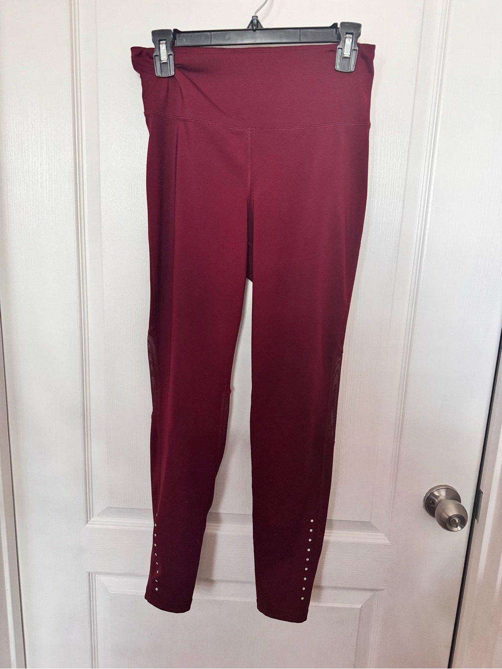 Old Navy Maroon High-Waist Active Leggings with Stud Detail